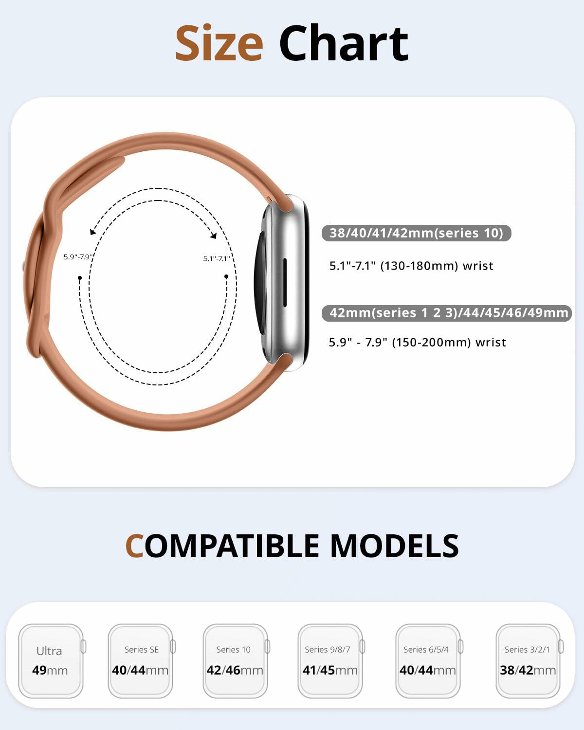 Sunnywoo Hot Pink Sport Bands for Apple Watch 38-49mm Soft Silicone