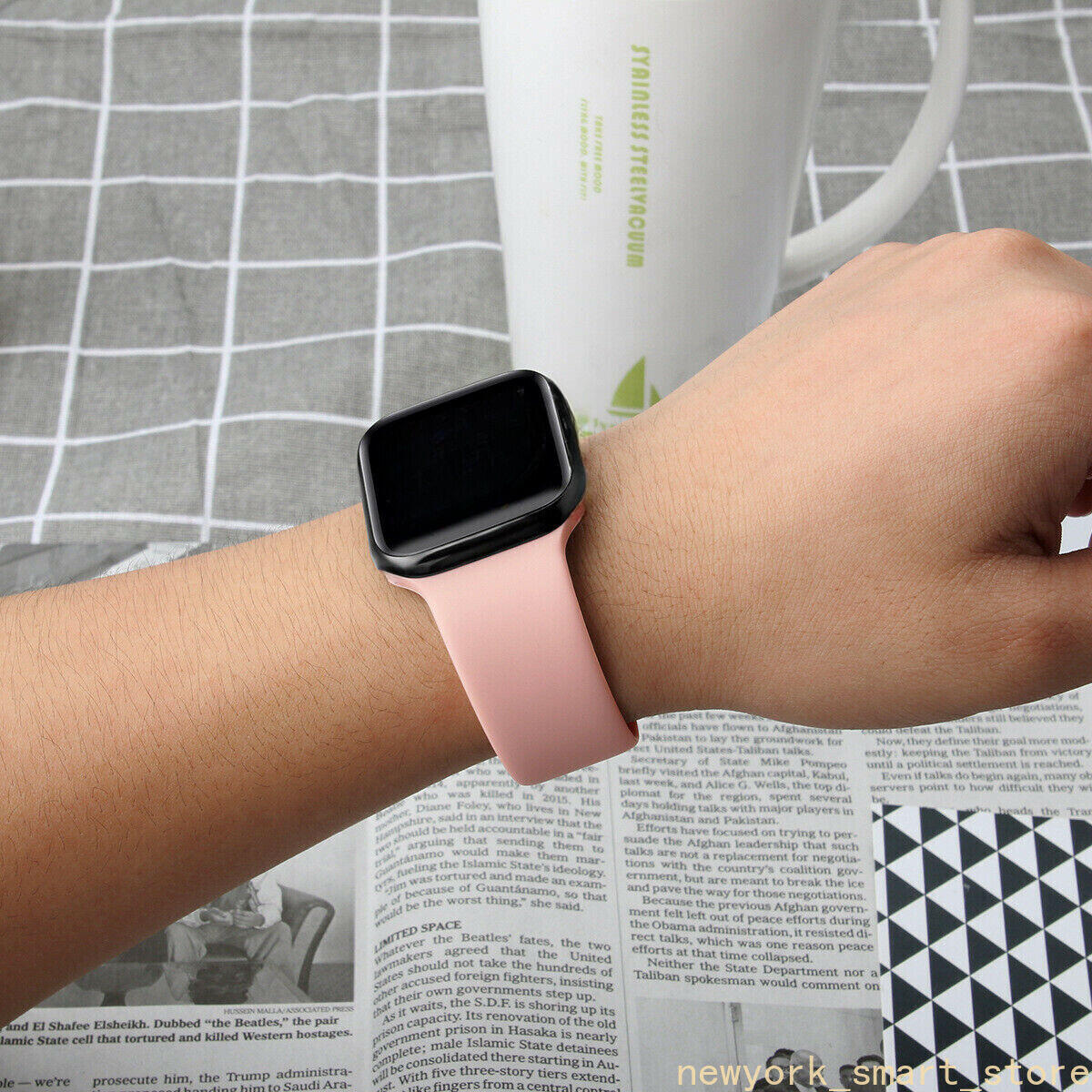 Sunnywoo Hot Pink Sport Bands for Apple Watch 38-49mm Soft Silicone