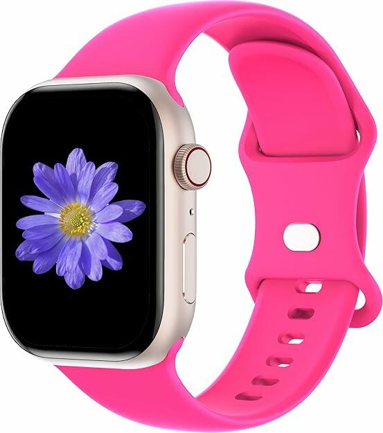 Sunnywoo Hot Pink Sport Bands for Apple Watch 38-49mm Soft Silicone