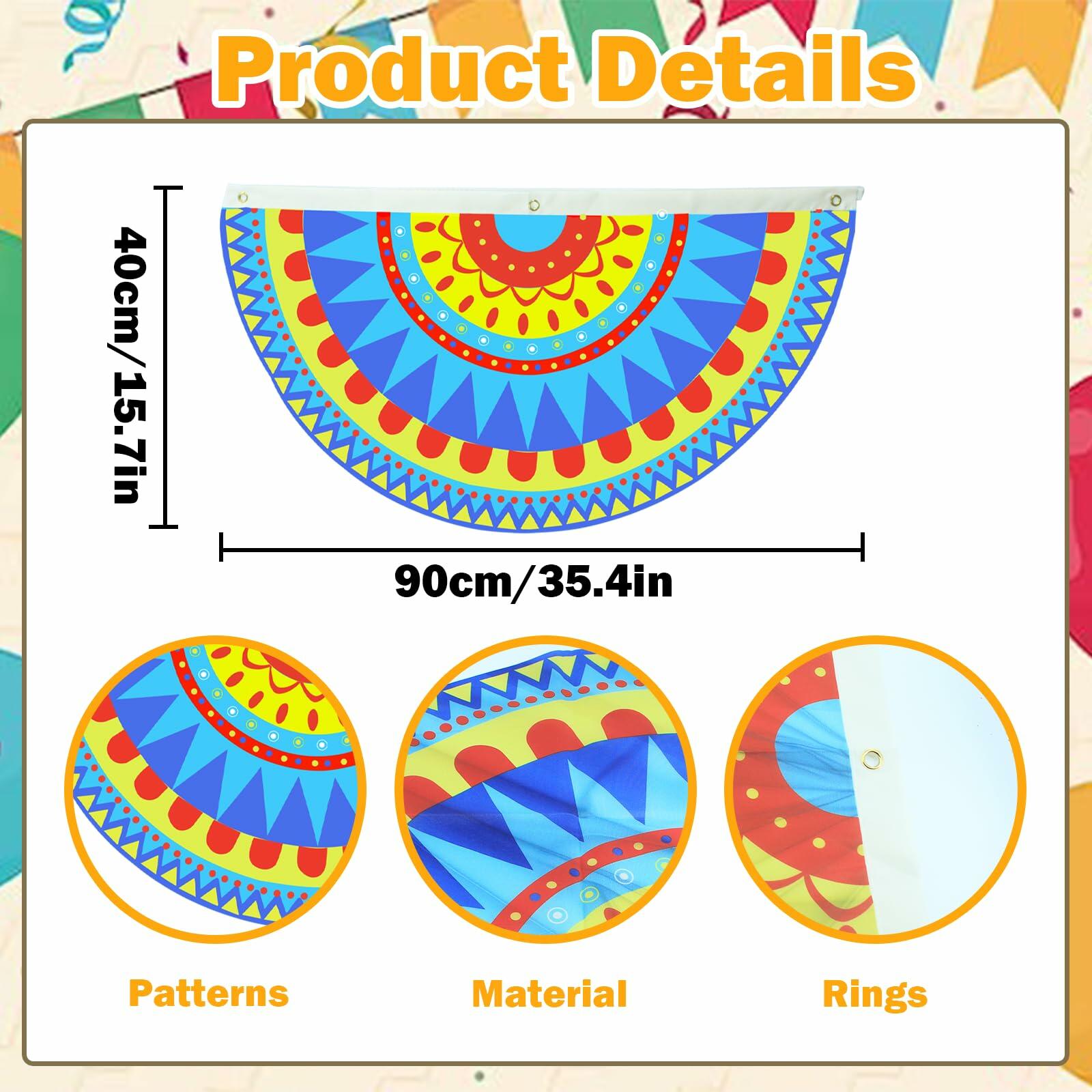 WUEURU Fiesta Decorations Cinco De Mayo Centerpiece Rainbow Mexican 15Pcs