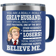 BECHUSKY Christmas Mug for Husband - Stainless Steel 14oz Best Hubby Ever