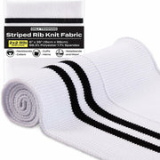 ONLY 2x2 Striped Rib Knit Fabric White 6x35 Inches Polyester Spandex