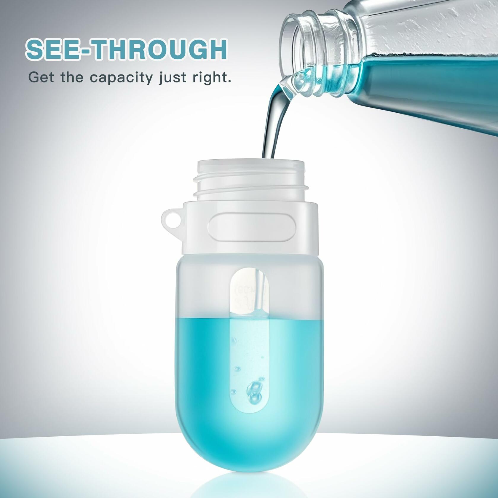yahaa Travel Bottles for Toiletries 2oz 4 Pcs Blue Silicone Airplane Theme