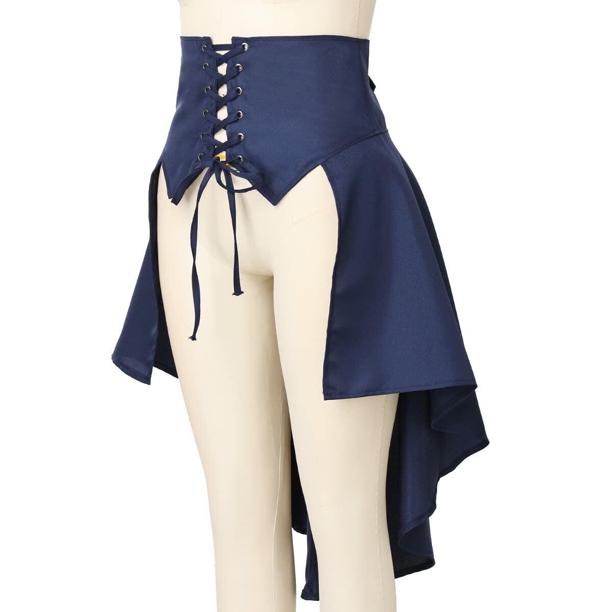 COSDREAMER Steampunk Women's Ruffle Pirate Skirt Waist Belt Blue Size XS