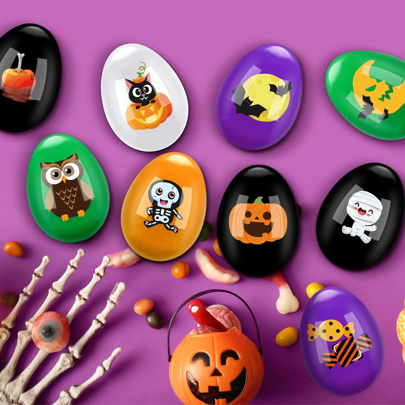 Fulmoon Halloween Plastic Skeleton Eggs Spiders Party Supplies 164 Pcs Orange