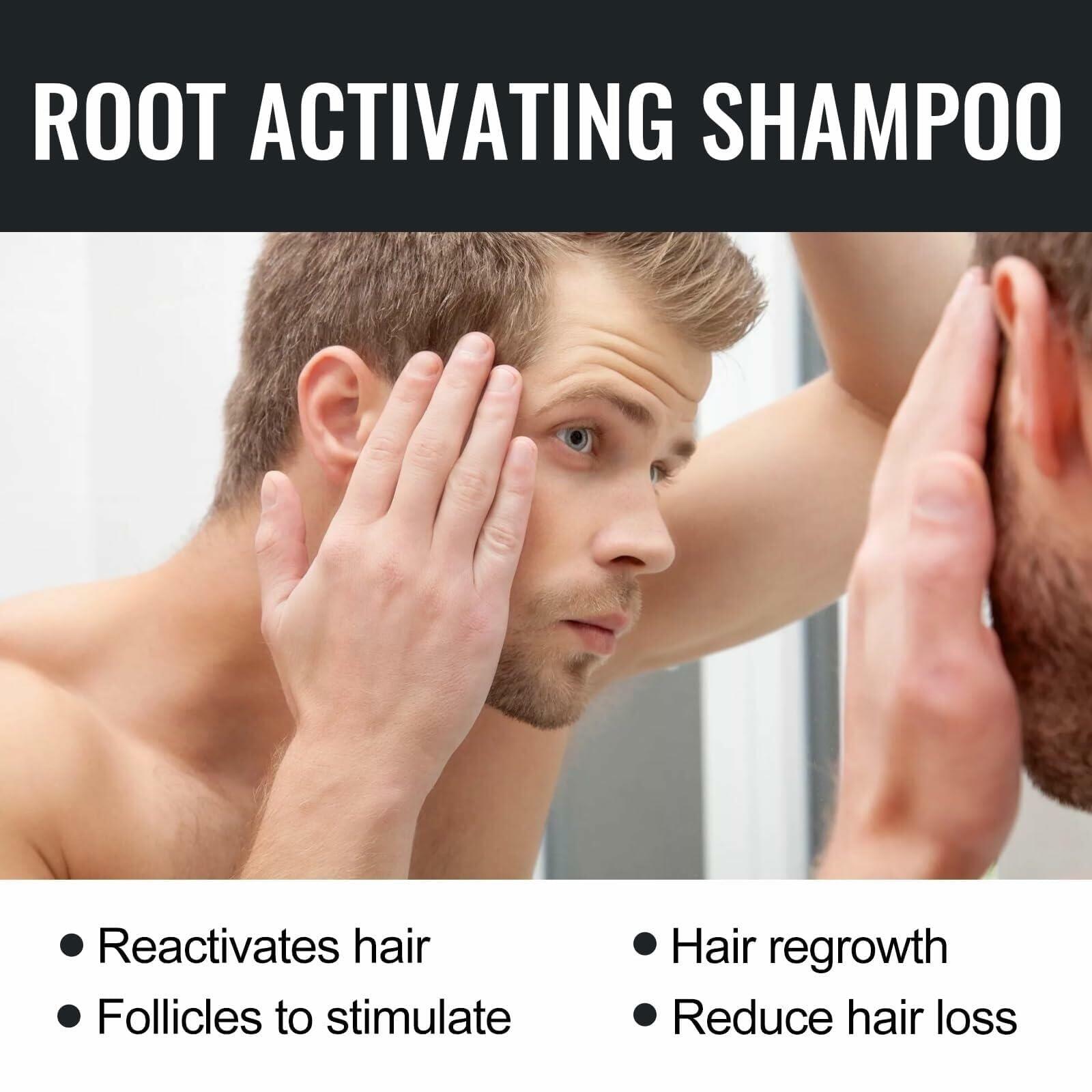 YUUCANGH 500ml Root Activator Shampoo Hair Growth Anti-Hair Loss Coily