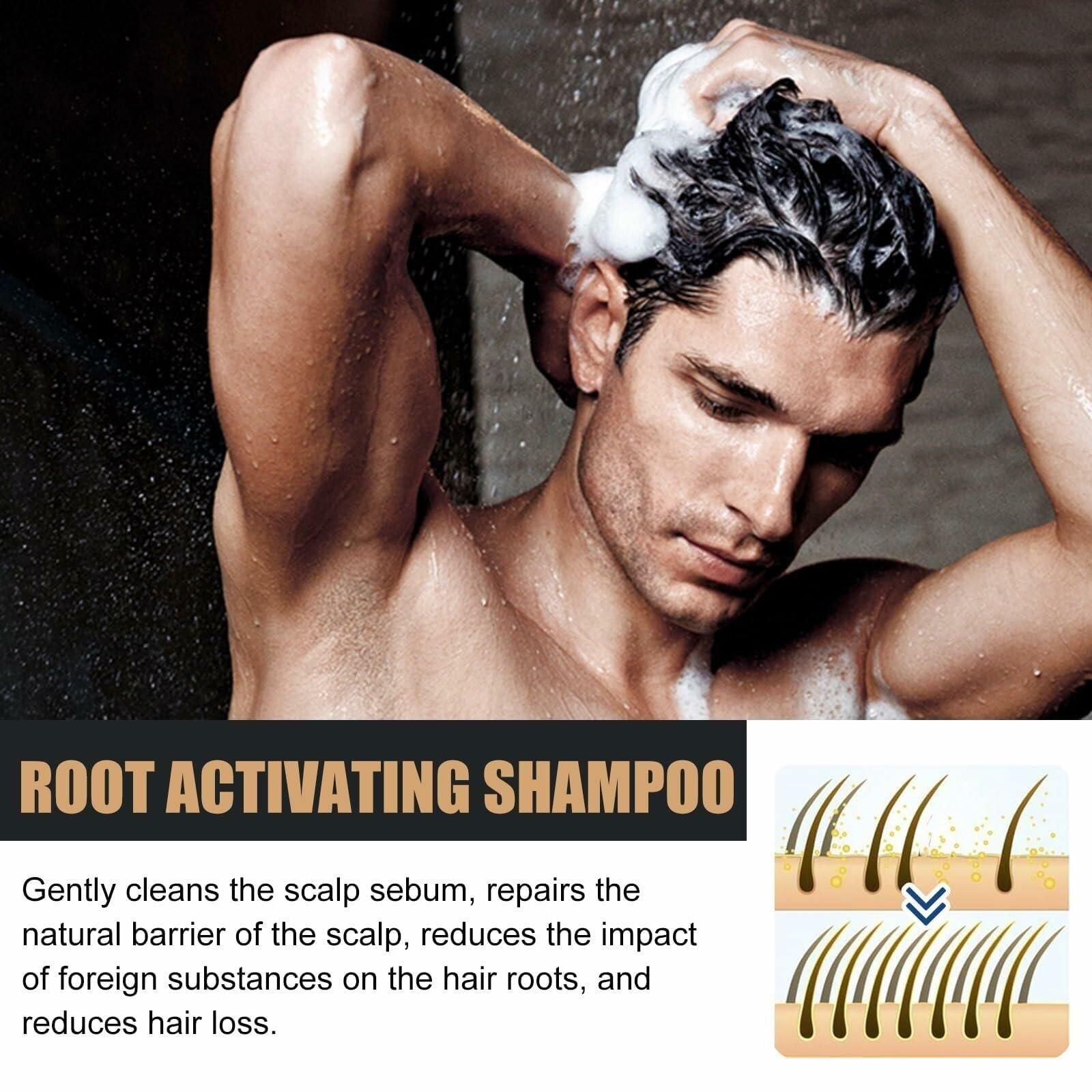YUUCANGH 500ml Root Activator Shampoo Hair Growth Anti-Hair Loss Coily