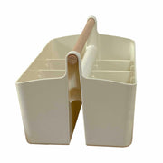 LUEUR Cleaning Caddy Organizer with Handle Multiple Compartments Beige