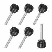 M METERXITY 6-Pack M4x25mm Knurled Clamping Knobs Carbon Steel Black