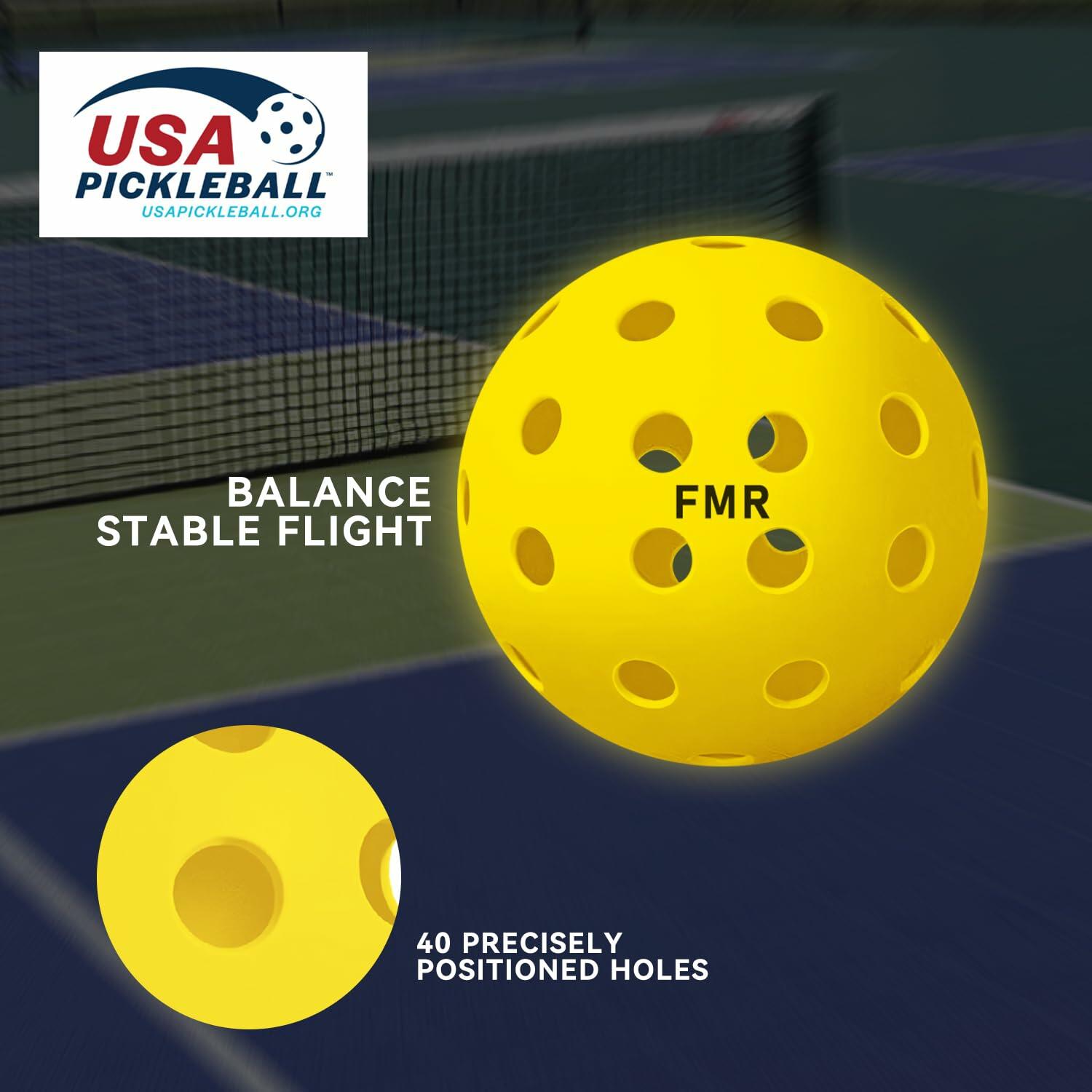 Feel My Rhythm Pickleball Balls 40 Hole Outdoor USAPA Approved 12 Pack