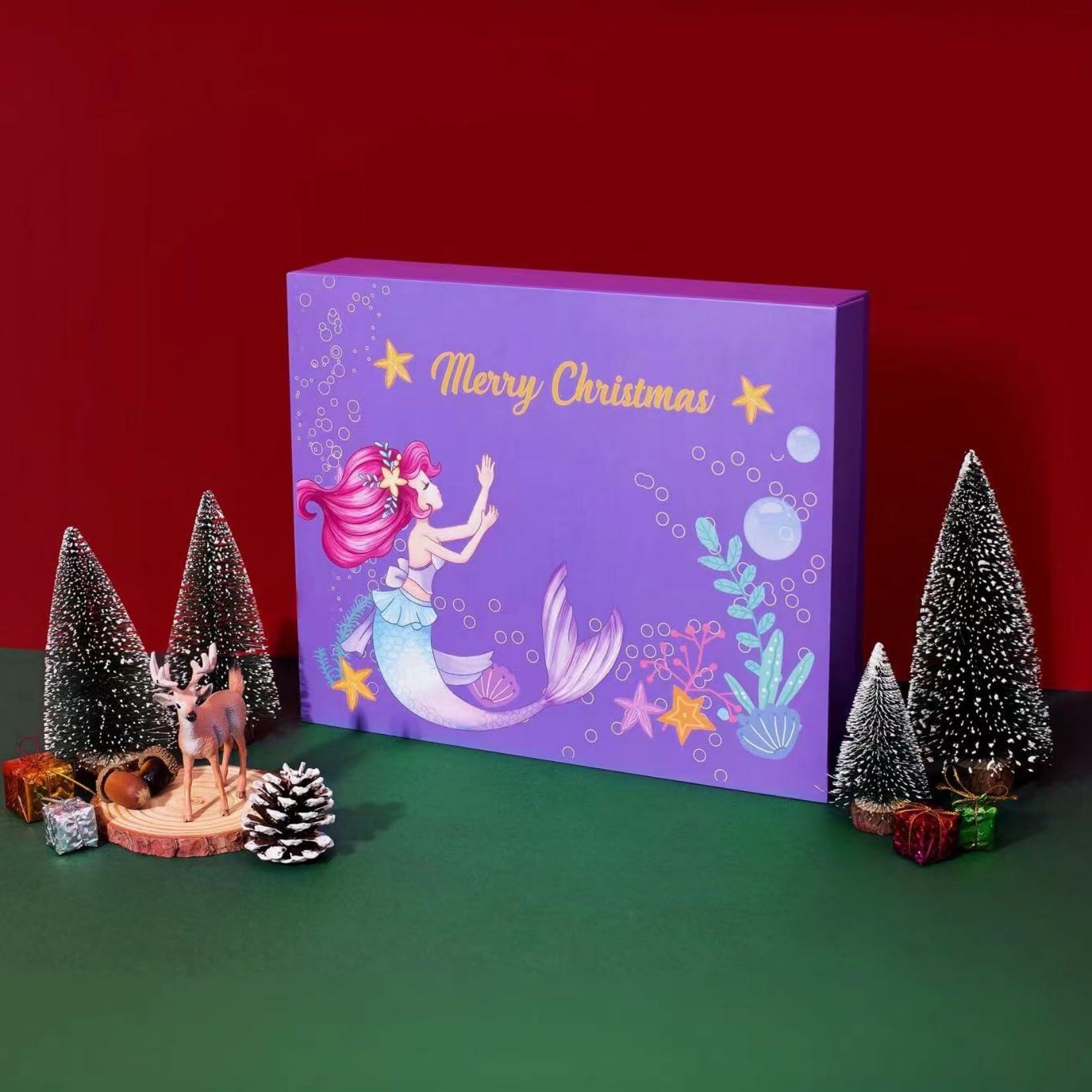 GOGREENWOVEN Advent Calendar 2025 37Pcs Toy Mermaid Purple Xmas Countdown