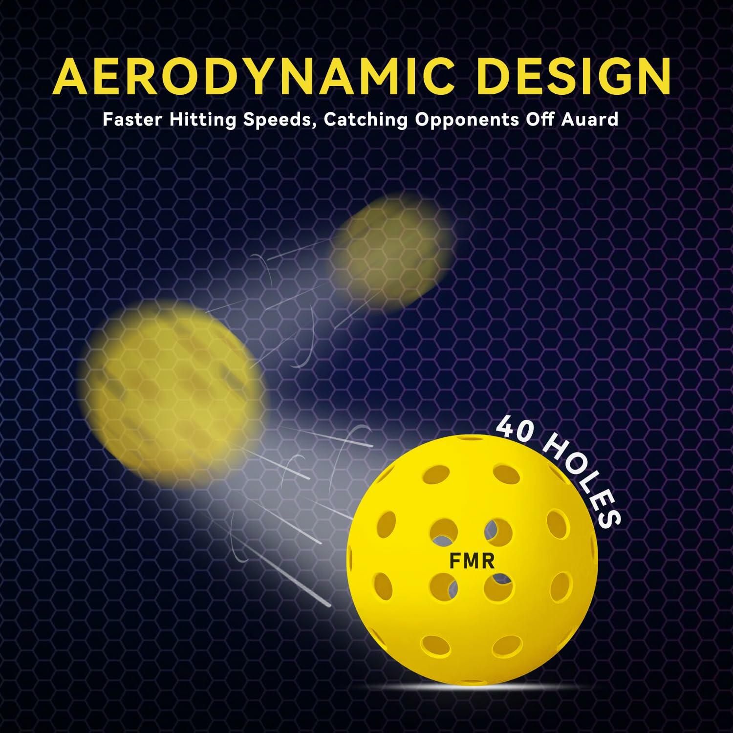 Feel My Rhythm Pickleball Balls 40 Hole Outdoor USAPA Approved 12 Pack