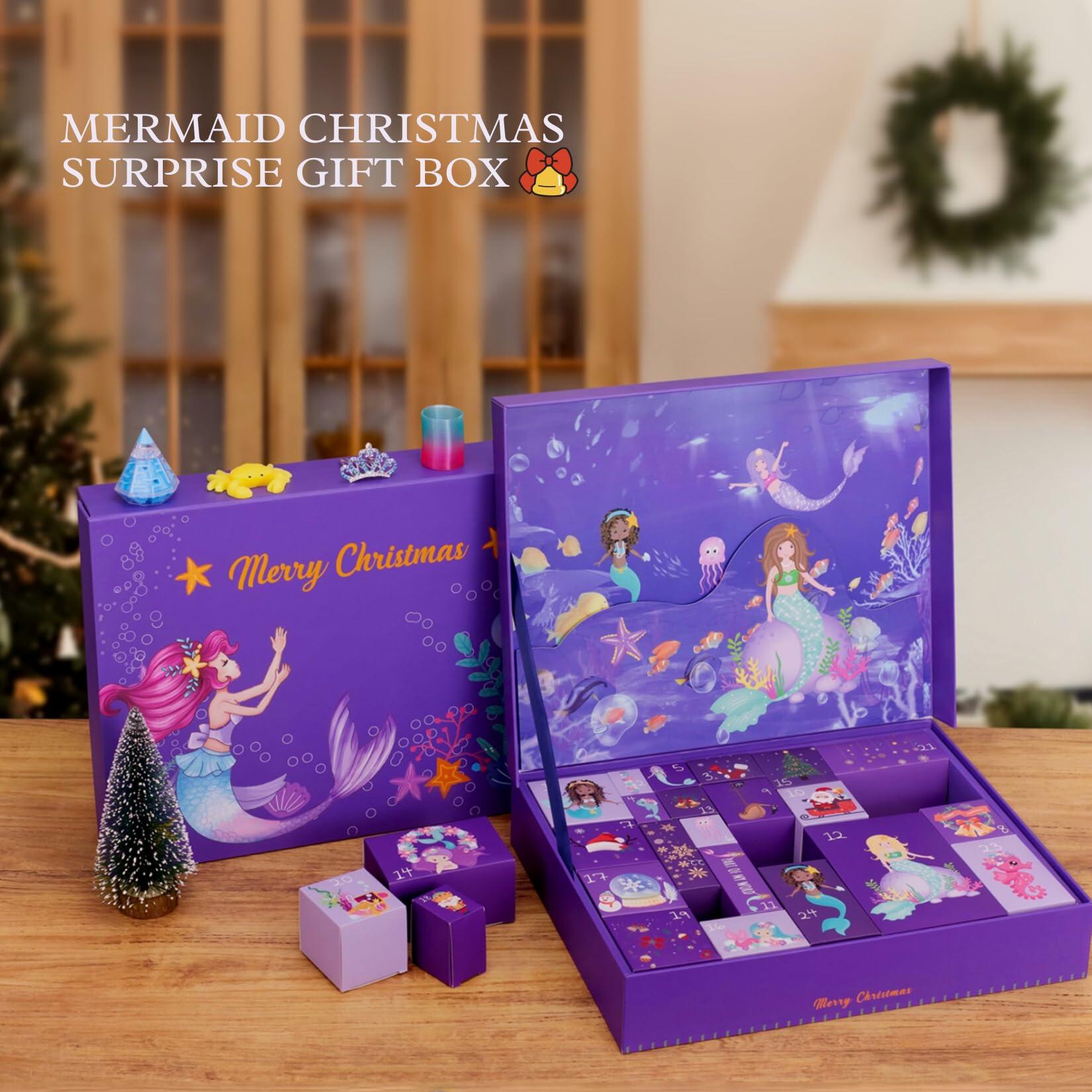 GOGREENWOVEN Advent Calendar 2025 37Pcs Toy Mermaid Purple Xmas Countdown