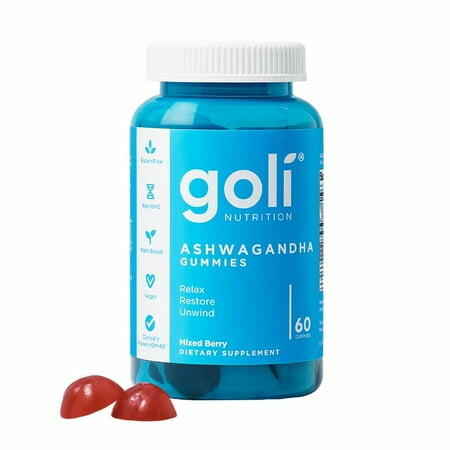 BestBy10/26 Goli Nutrition Ashwagandha Gummies Mixed Berry Flavor 60 Count