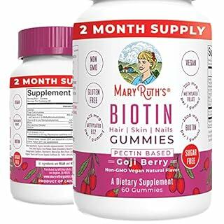BestBy06/27 MaryRuth's Biotin Vegan Gummy Hair Skin Nail Support 2500mcg 60ct