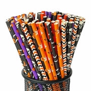 YAOSHENG Halloween Paper Straws 200pcs Biodegradable Mixed Styles Party