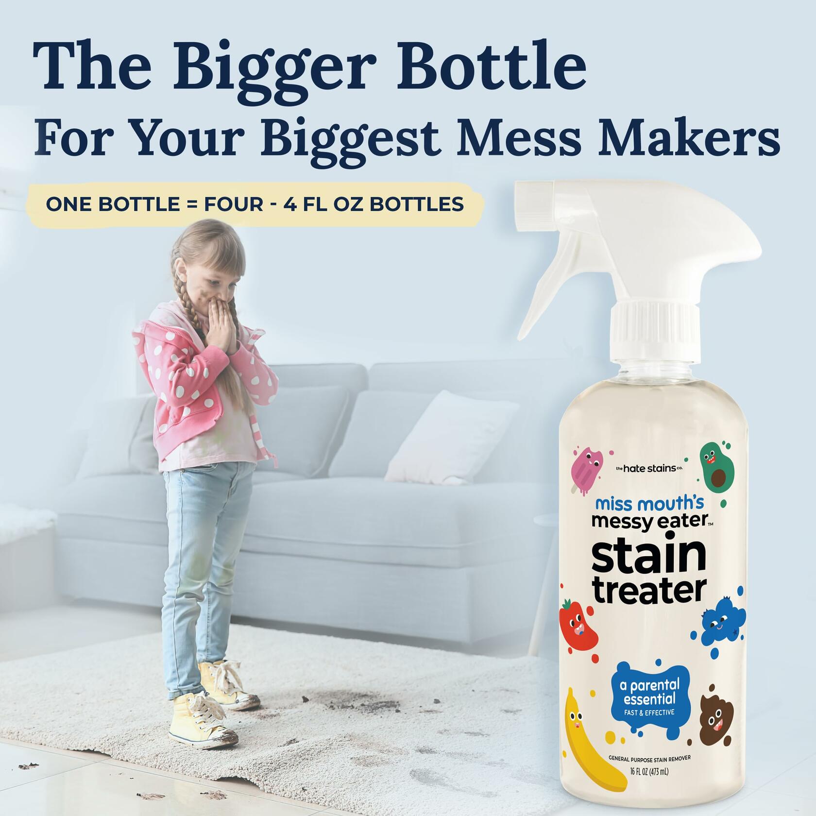 Miss Mouth's Messy Eater Stain Treater Spray 16oz Unscented Baby Essentials
