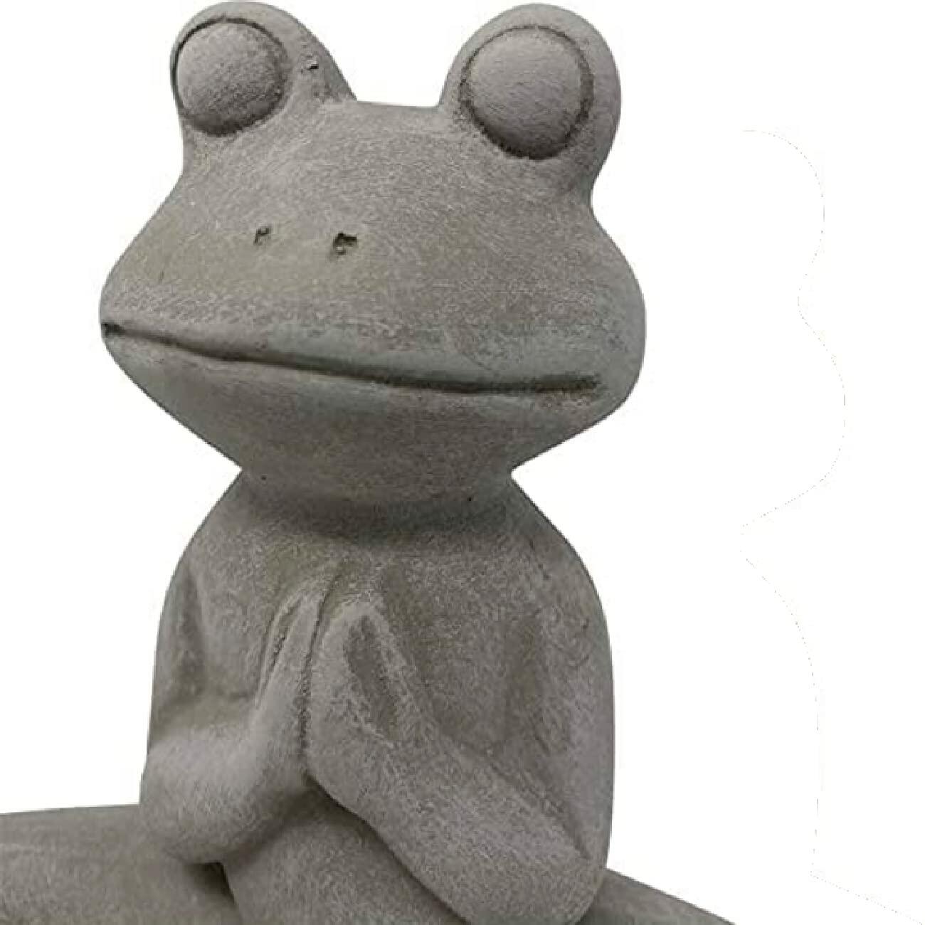 Elly Décor 8.5" Ceramic Zen Meditating Frog Statue Gray Indoor Outdoor