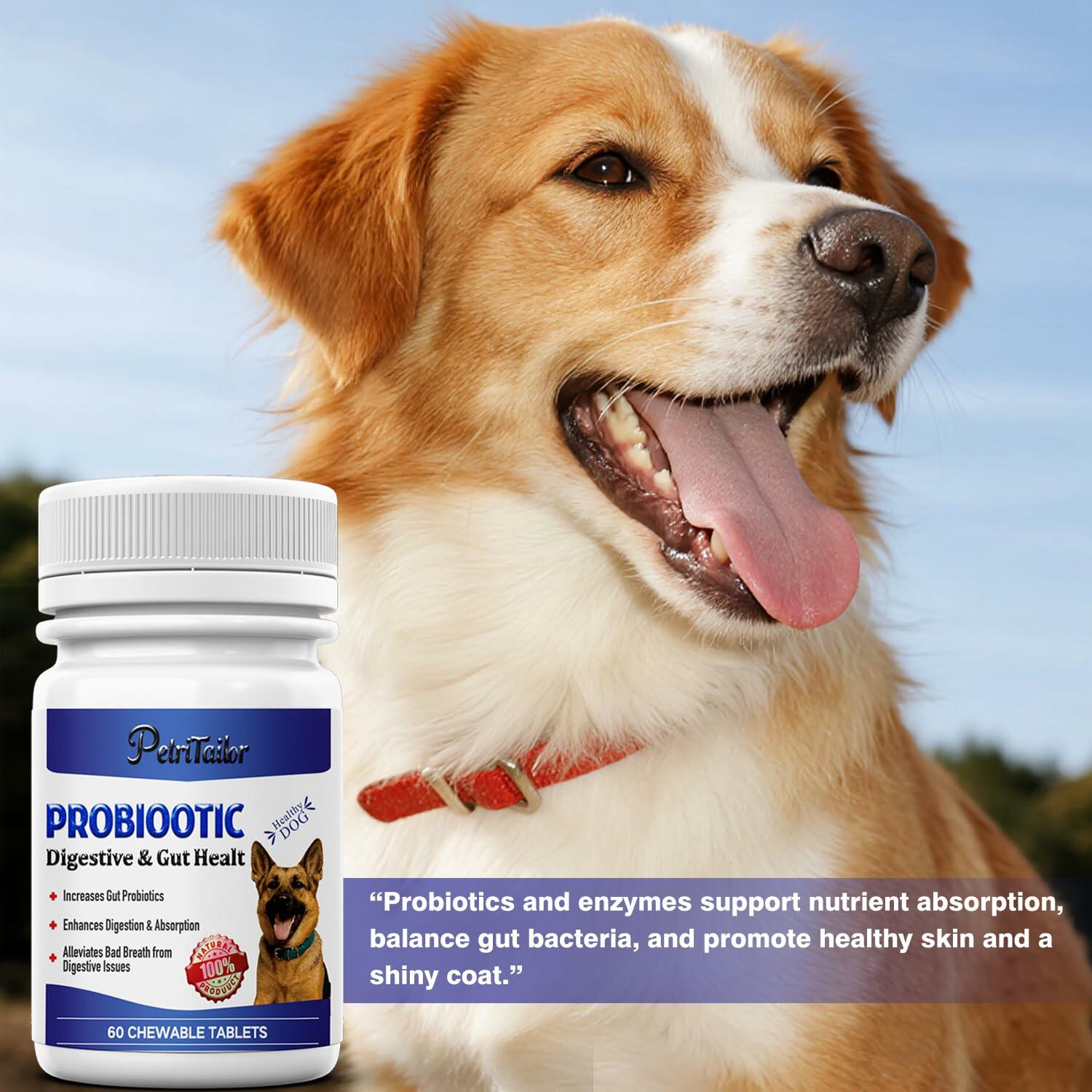 PetriTailor Probiotics Supplement for Dogs Digestive Enzymes Prebiotics