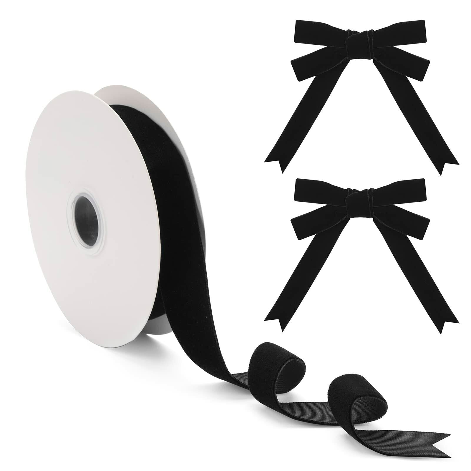 Coowayze Navy Blue Velvet Ribbon 1 Inch x 10 Yards Vintage Polyester