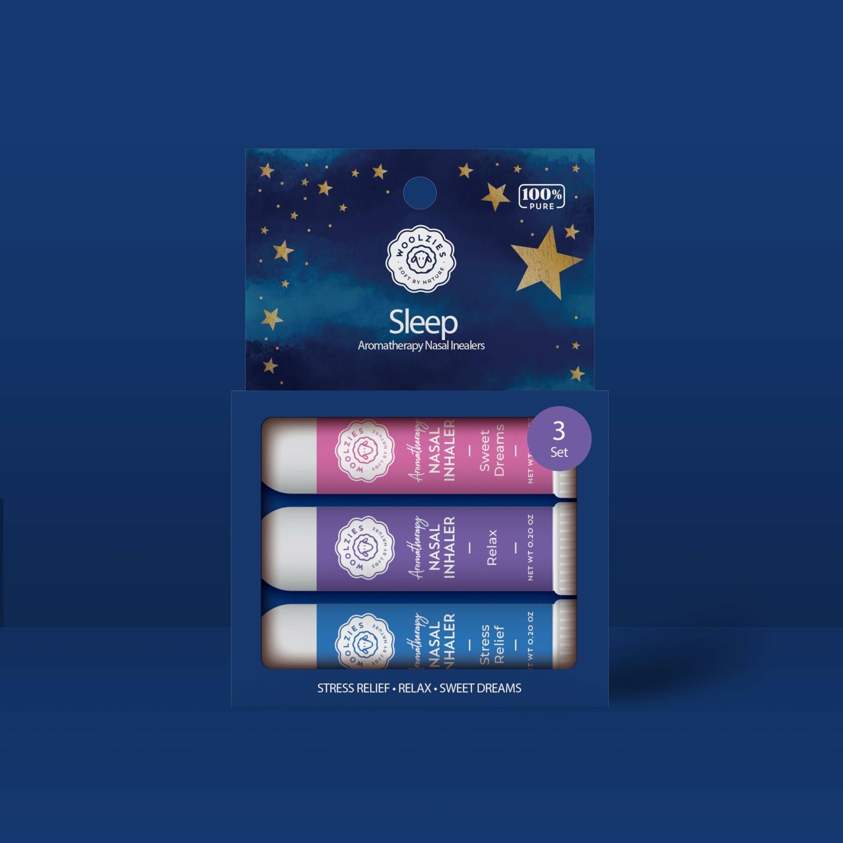 Aromatherapy Nasal Inhaler Sticks Sleep Kit 3 Pack Undiluted Essential Oils