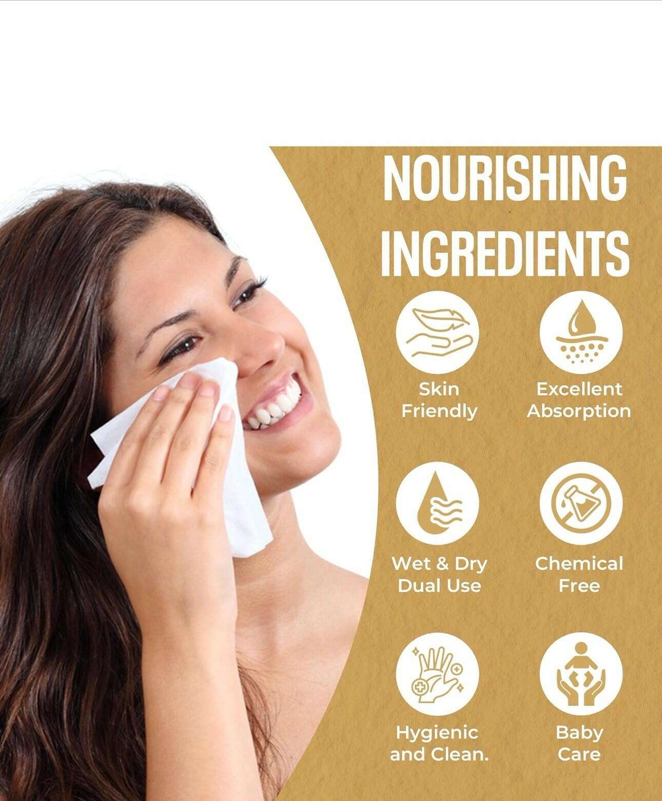 LUXUZ Facial Cleansing Cloths Ultra Soft Dry Wipes XL 60 Count