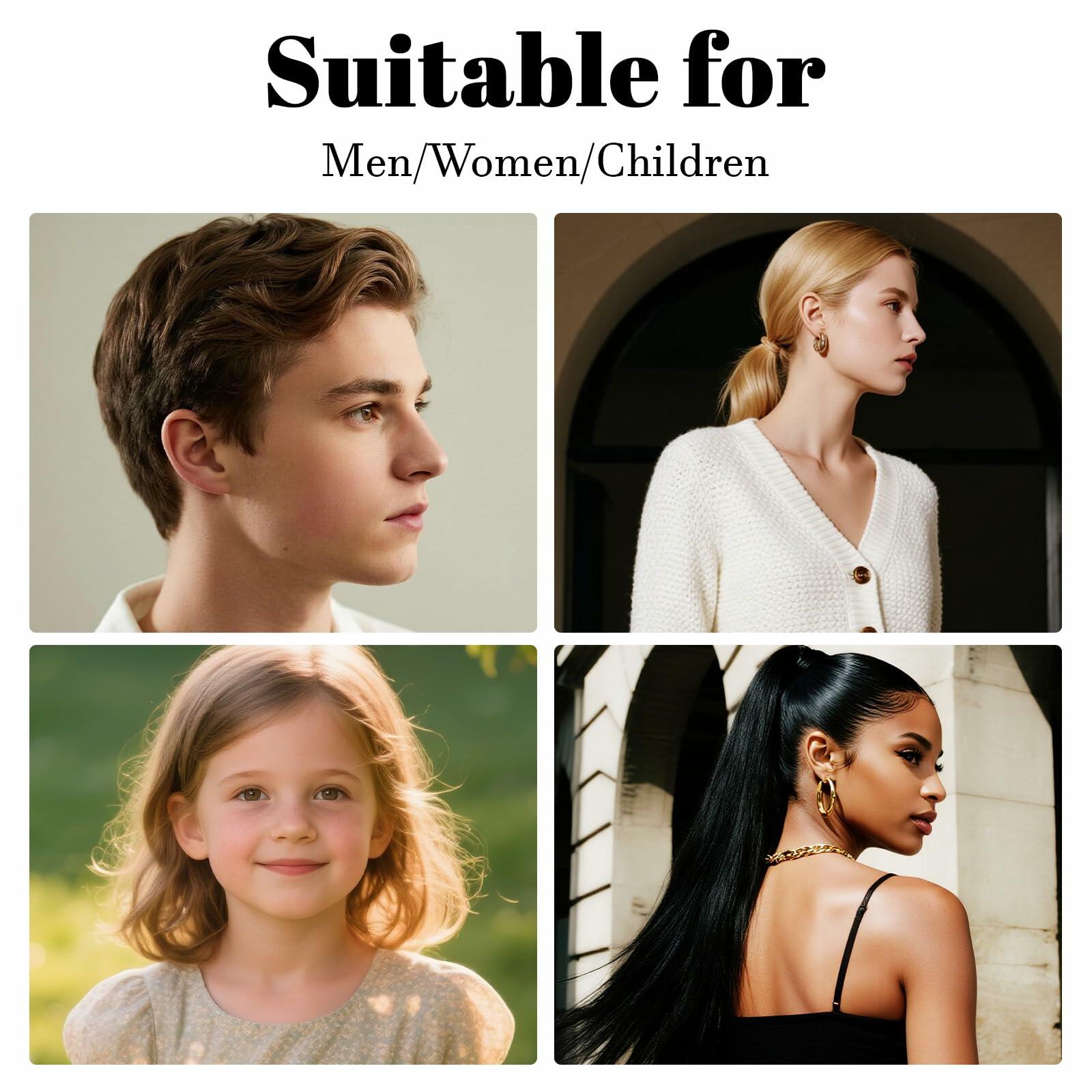 LLMSIX 2Pcs Wooden Handle Boar Bristle Hair Brush Soft Smoothing Brown