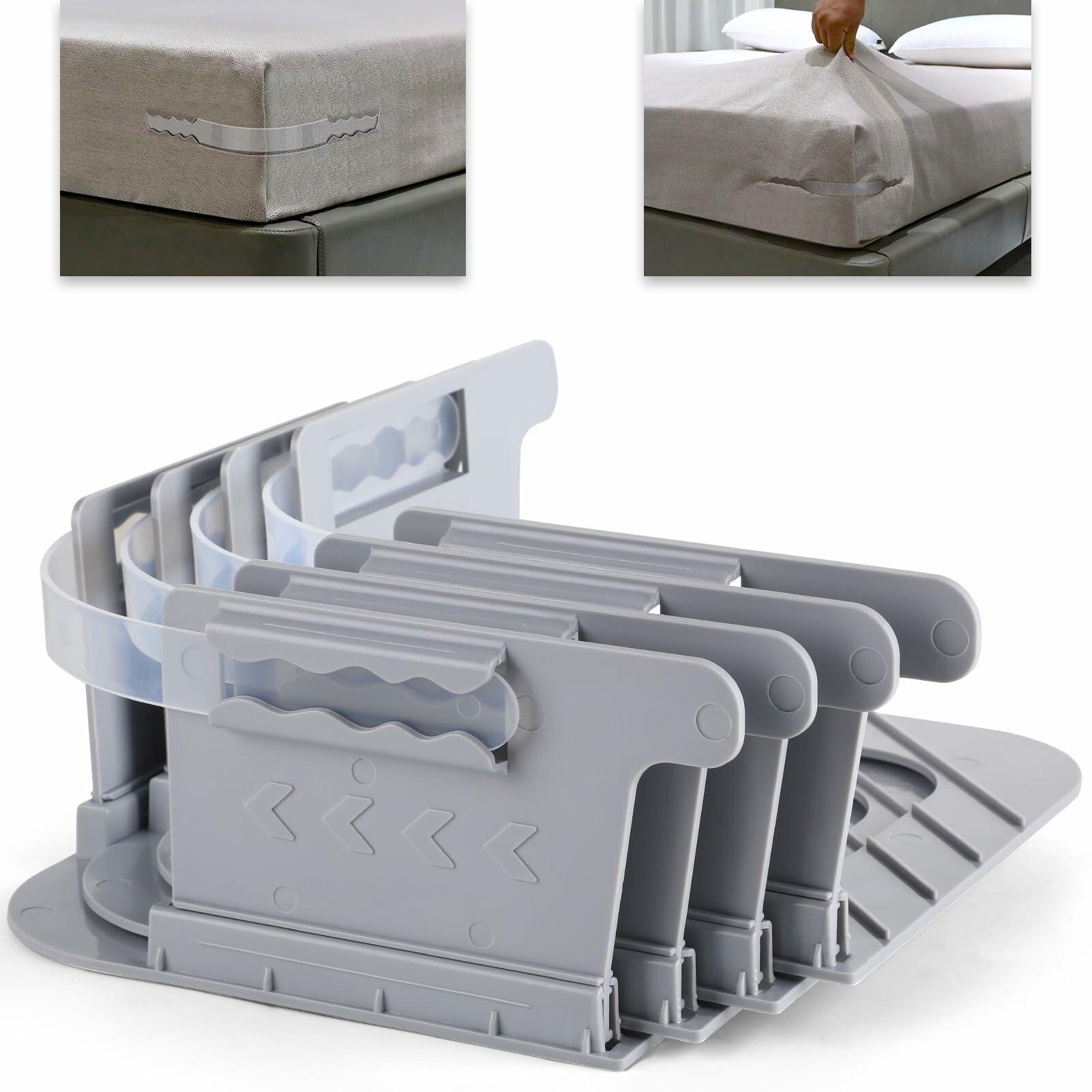 Taigin Lock Bed Sheet Holders Straps 4pcs Grey Fit All Mattresses