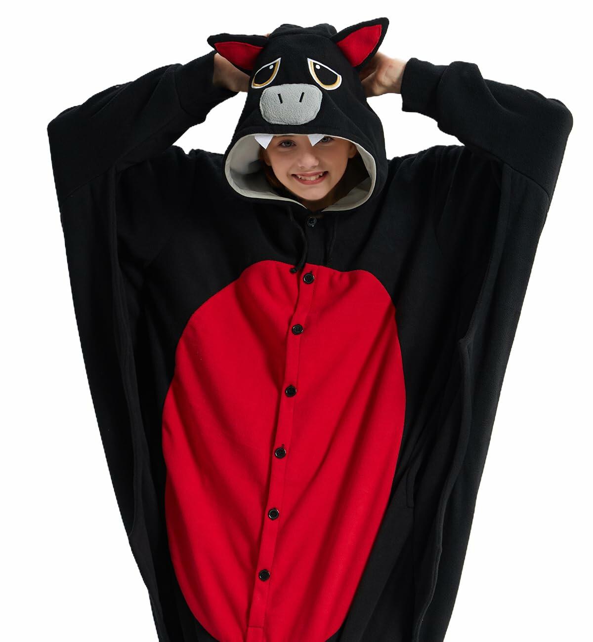 Unpifolov Kids Bat Cosplay Costume Jumpsuit Black Size S