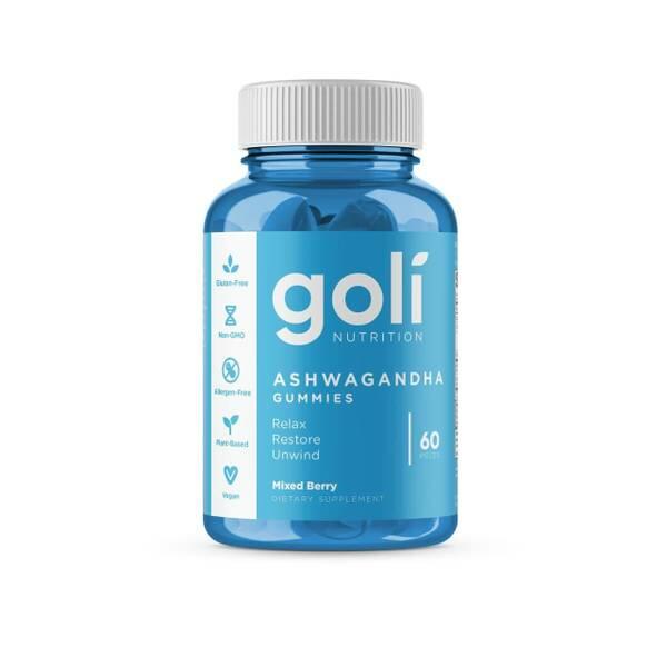 BestBy10/26 Goli Nutrition Ashwagandha Gummies Mixed Berry Flavor 60 Count