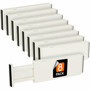 Lifewit 8 Pack Adjustable Drawer Dividers 4" High Beige 11-17" Long