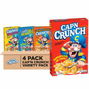BestBy11/25 Quaker Cap'n Crunch Cereal 4 Flavor Variety Pack 4 Count