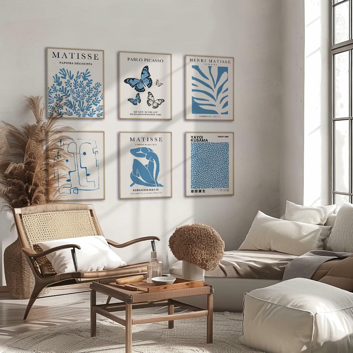 Crocothemis Abstract Matisse Wall Art Poster 8x10 Inch Dodger Blue