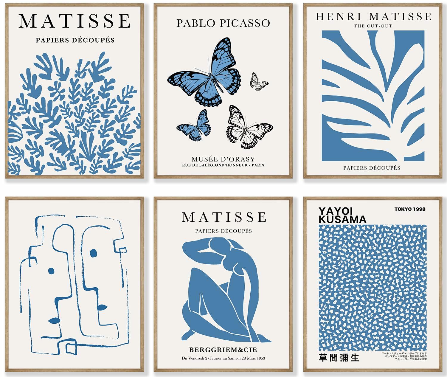 Crocothemis Abstract Matisse Wall Art Poster 8x10 Inch Dodger Blue