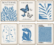 Crocothemis Abstract Matisse Wall Art Poster 8x10 Inch Dodger Blue