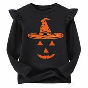 Niyage Girls Cotton Long Sleeve T-Shirt Pumpkin Witch Hat Black Size 7 Years