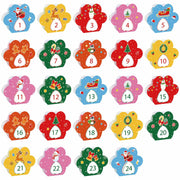 Hxezoc 24 Pcs DIY Christmas Advent Calendar Boxes Dog Paw Xmas Decoration
