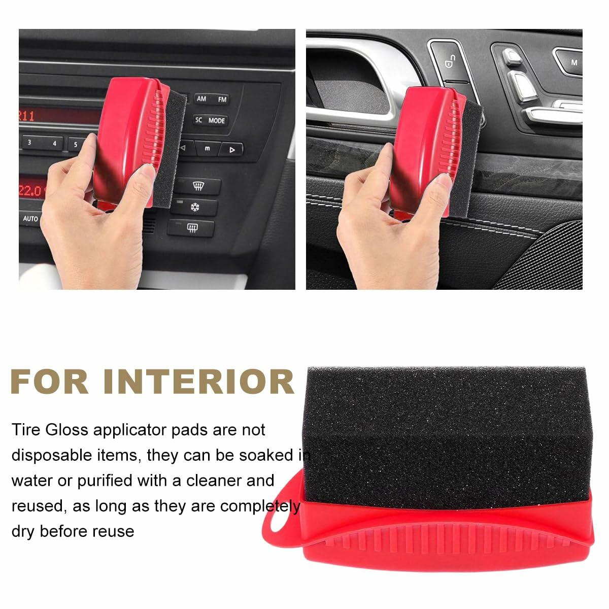 Ohleats Tire Dressing Applicator Pad with Lid Reusable Foam Red 1pcs