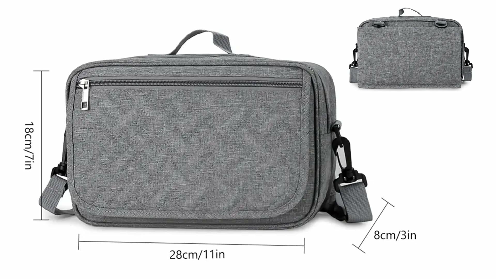 Generic Small Grey Baby Changing Bag Change Mat Travel Crossbody Nappy Bag Small