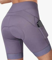 Bikewa Padded Bike Shorts Women High Waisted 4D Padding Purple Size L