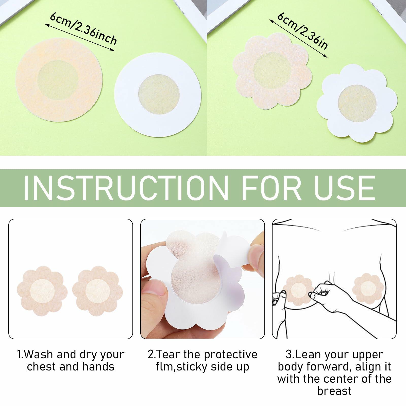 Apausvcm 40 Pcs Nipple Covers Reusable Invisible Breast Lift Pasties Beige