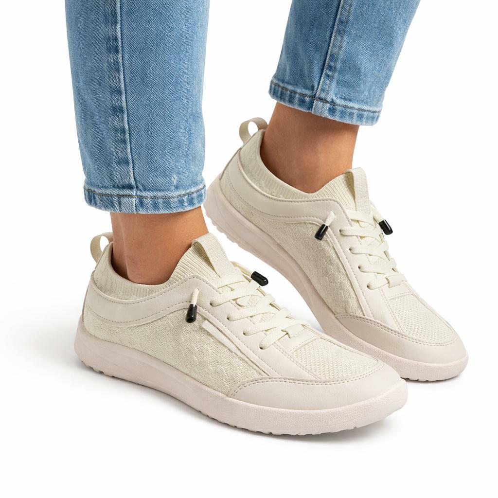 HOBIBEAR Barefoot Wide Toe Box Zero Drop Slip-on Sneakers Off-White Size 7