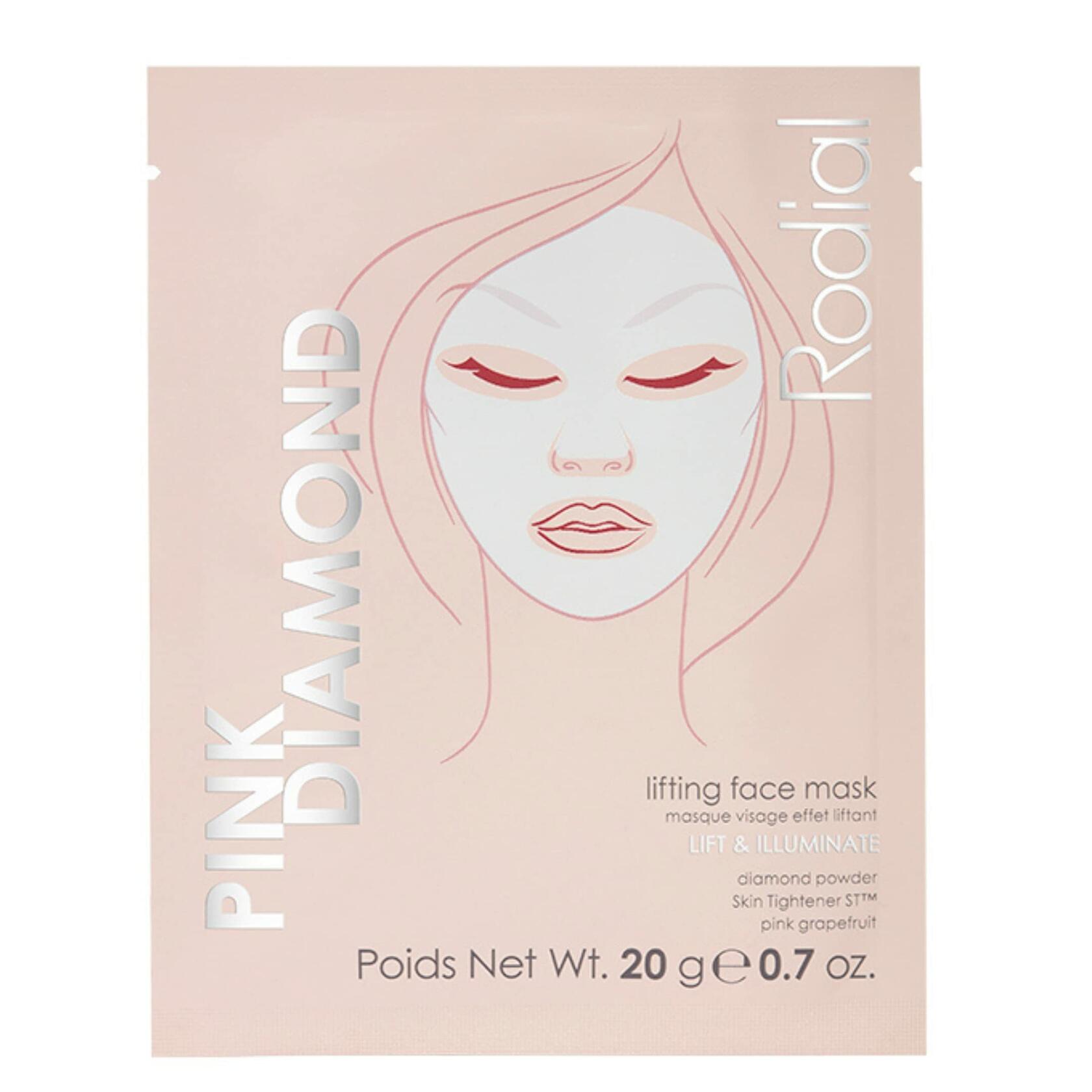 Rodial Pink Diamond Lifting Face Sheet Mask 4 Sachets Diamond Powder
