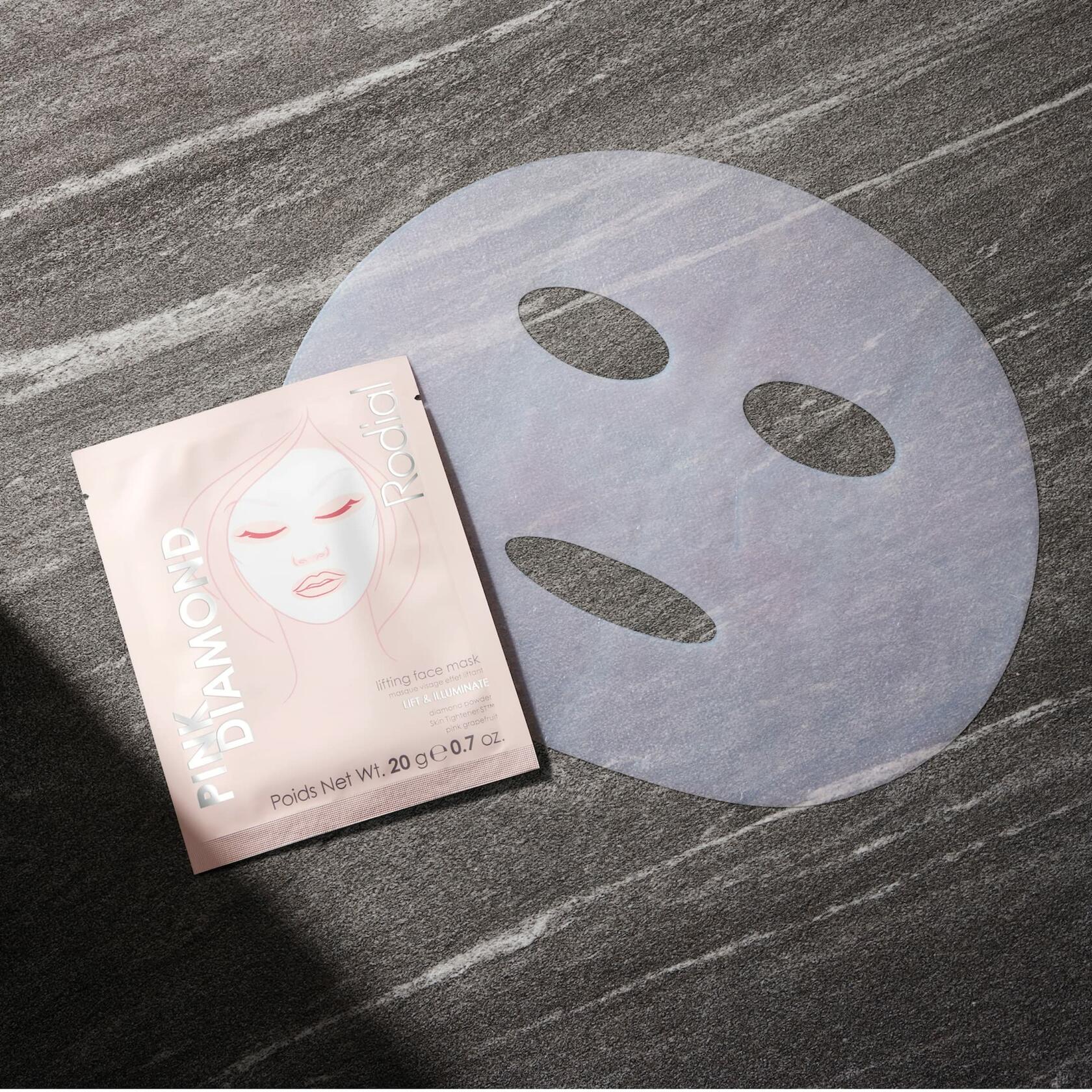 Rodial Pink Diamond Lifting Face Sheet Mask 4 Sachets Diamond Powder