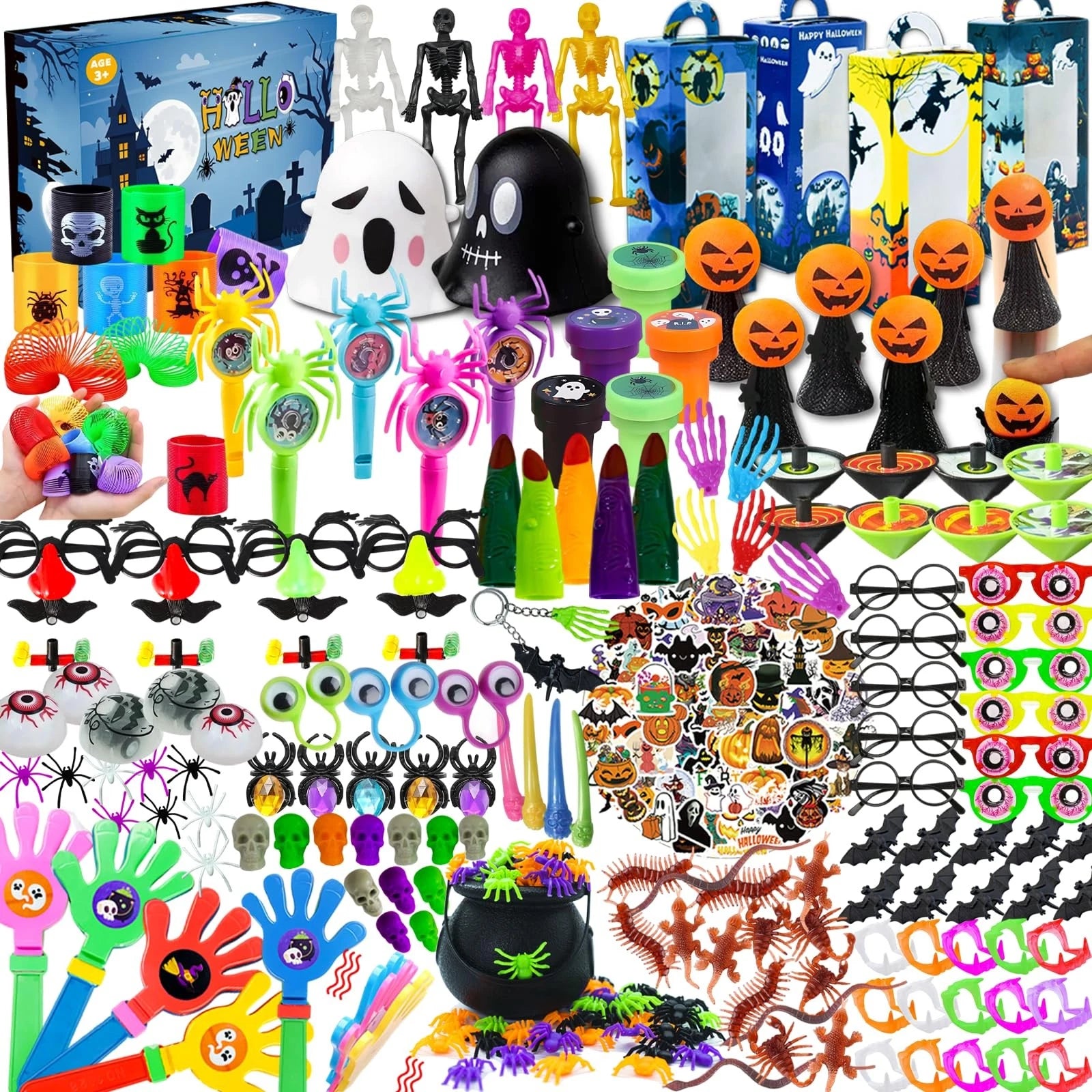 CHSLtmxq 326 PCS Halloween Party Favors Non Candy Treats Bulk Plastic