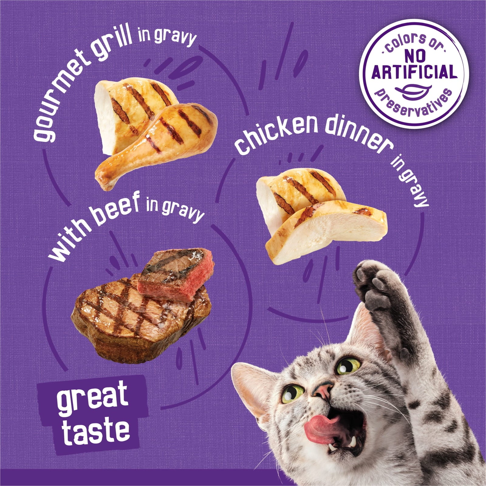 BestBy09/27 Friskies Gravy Variety Pack Meaty Bits Wet Cat Food 12 Pack 5.5oz