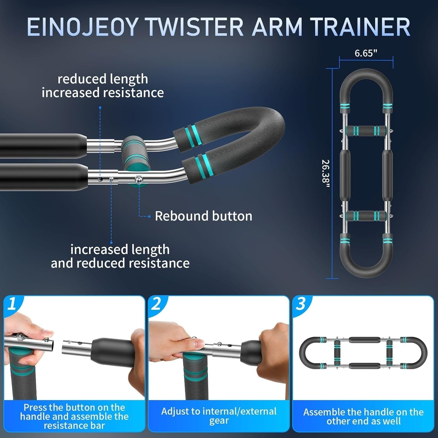 Unbranded Twister Arm Trainer Adjustable Resistance 60-100 lbs Blue Portable
