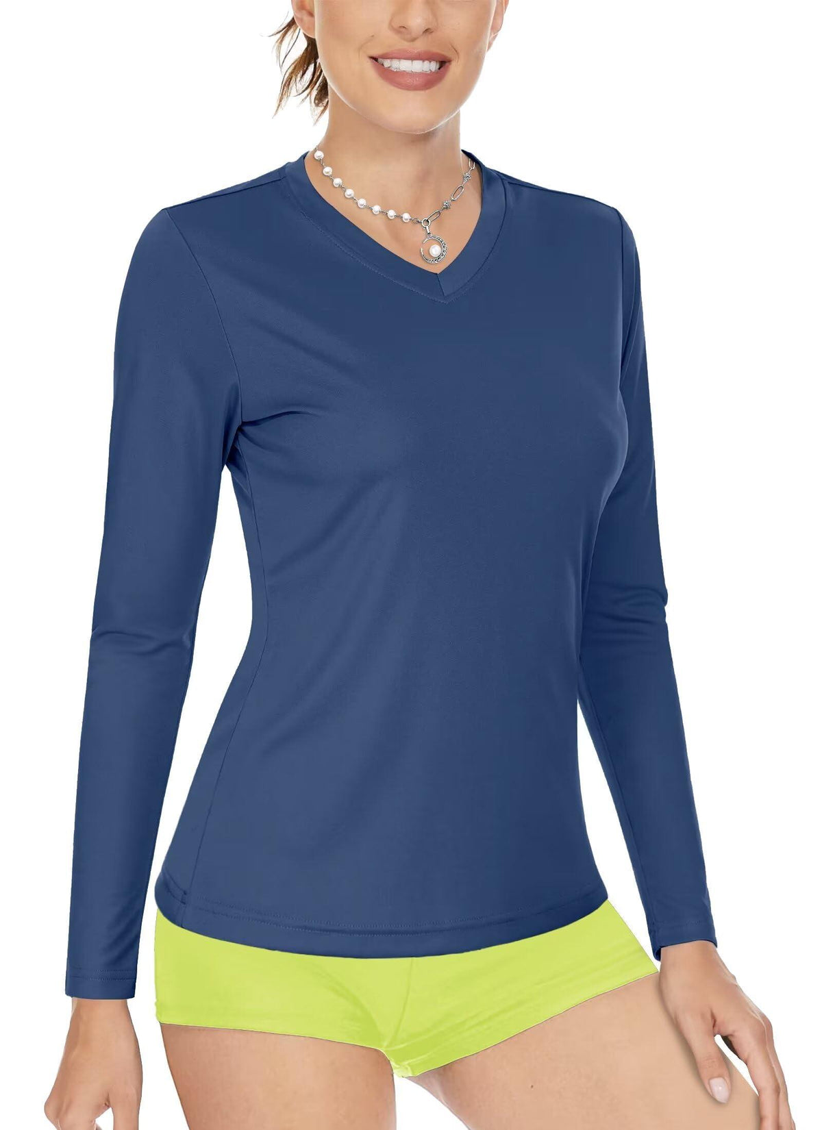 Boladeci Women's Tomato Red UPF 50+ V-Neck Rash Guard