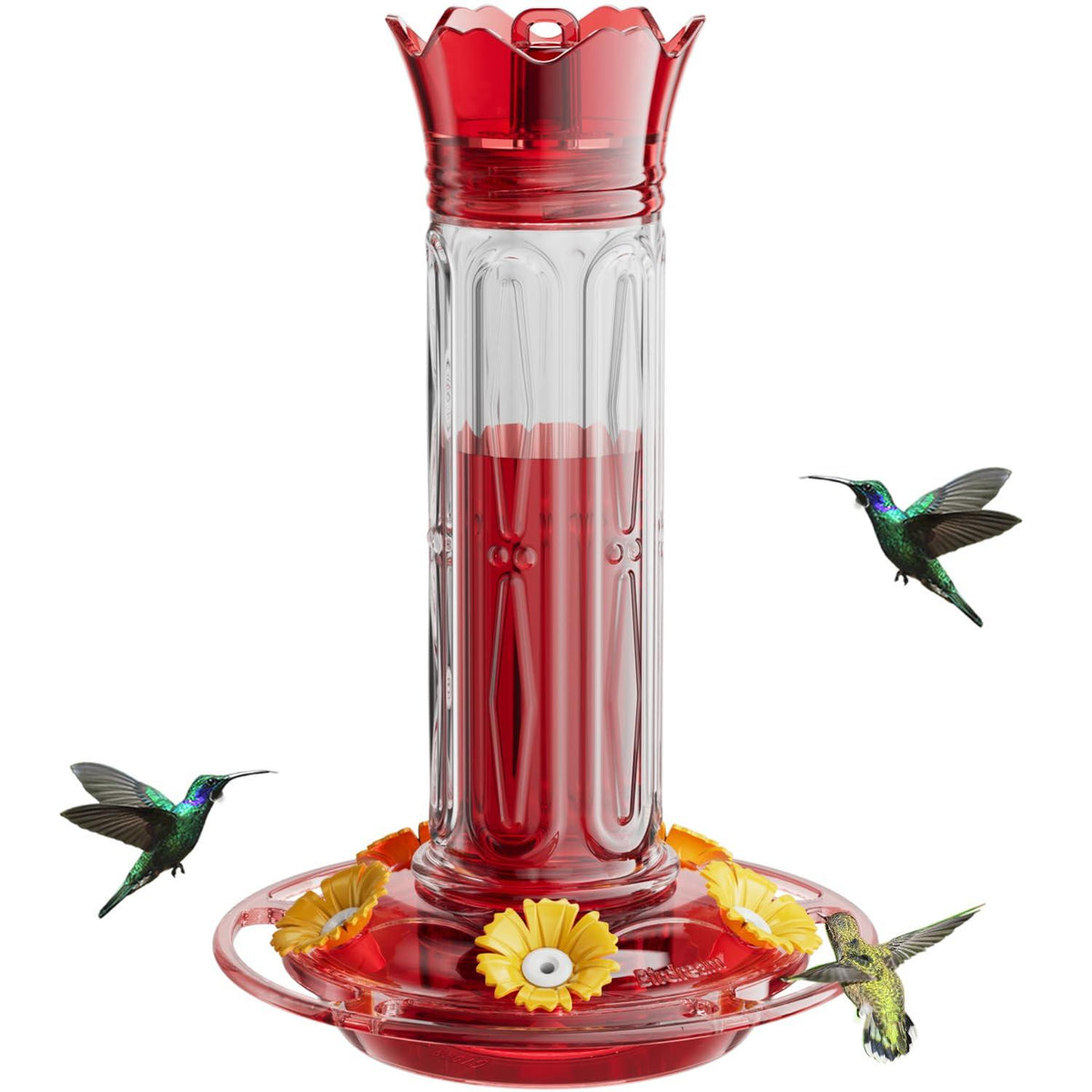 Birdream Red 10-Ounce Crown Hummingbird Feeder