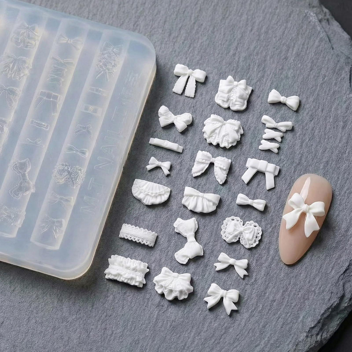 Bow Clips Silicone 3D Nail Art Mold for Gel, Acrylic & Resin
